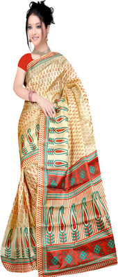 Sanju Sarees Printed Fashion Art Silk Saree(Red)