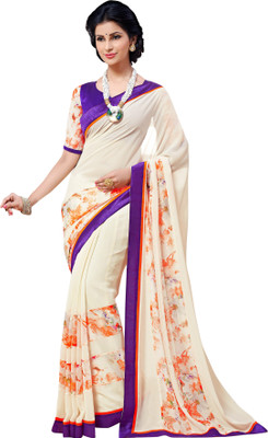 

Brijraj Printed Fashion Georgette Saree(White, Multicolor), Multicolor;white