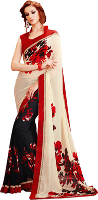 

Jiya Self Design, Printed Fashion Georgette Saree(Multicolor, Black, Black;multicolor