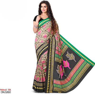 Sunaina Printed Bhagalpuri Art Silk Saree(Multicolor)