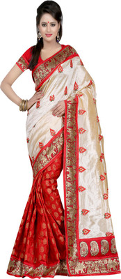 

Sanju Sarees Self Design Fashion Chanderi Saree(Red)