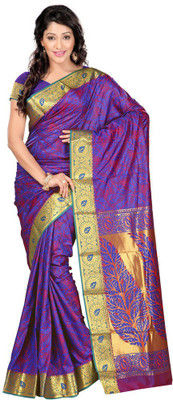 

Manthan Printed Daily Wear Art Silk Saree(Pink, Blue)