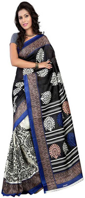 

Dancing Girl Printed Bollywood Art Silk Saree(Black)