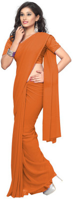 

Surupta Solid Fashion Georgette Saree(Orange), Dark orange