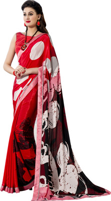 

Khushali Self Design, Printed Fashion Art Silk, Crepe Saree(Red, Multicolor), Multicolor;red