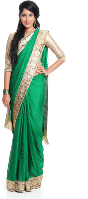 

Soch Self Design Fashion Crepe Saree(Green)