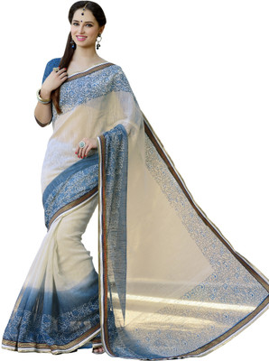

Vandv Shop Printed Fashion Handloom Cotton Saree(White), Cream;white