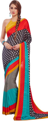 

Hi-Choice Printed Fashion Crepe Saree(Multicolor)