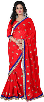 

Vishakha Fashion Embroidered Fashion Georgette Saree(Red)