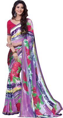 

Jiya Self Design, Printed Fashion Georgette Saree(Multicolor), Multicolor;pink;purple