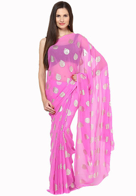

Soundarya Printed Daily Wear Chiffon Saree(Pink), Baby pink