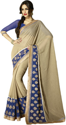 

Vishal Printed, Embroidered Fashion Chiffon Saree(Beige)