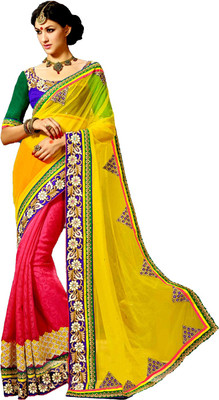 

BHARGAV TEXTILES Self Design Bollywood Handloom Georgette Saree(Yellow)