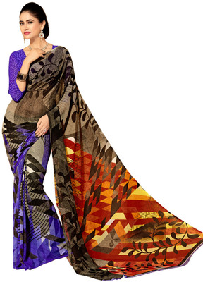 

Jiya Self Design, Printed Fashion Georgette Saree(Purple, Multicolor), Multi;purple