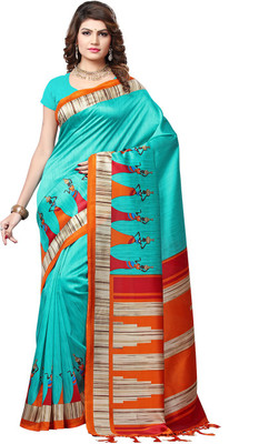 e-Vastram Printed Mysore Art Silk Saree(Multicolor)
