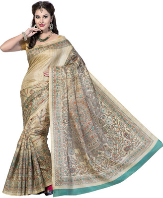 

Rani Saahiba Printed Bhagalpuri Art Silk Saree(Light Blue)