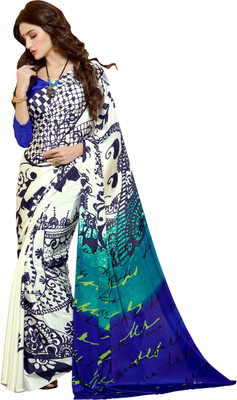 

Jiya Self Design, Printed Fashion Crepe Saree(Beige, Multicolor)