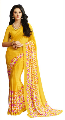 

Khushali Self Design, Printed Fashion Georgette Saree(Yellow, Multicolor), Multicolor;yellow