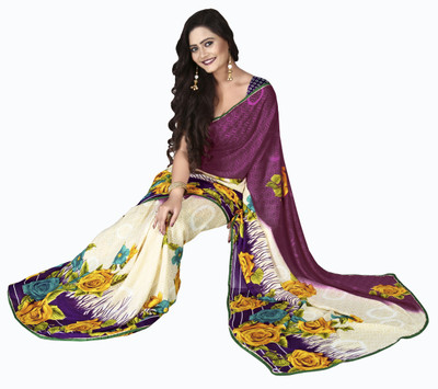 

Jiya Self Design, Printed Fashion Georgette Saree(Dark Blue, Multicolor), Dark blue;multi;off-white;rani
