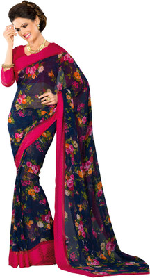 

Khoobee Self Design, Printed Fashion Georgette Saree(Blue, Multicolor)