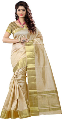 

Vastrakala Woven Fashion Tussar Silk Saree(Beige)