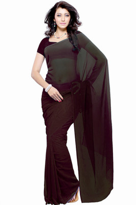

Khushali Self Design Fashion Georgette Saree(Brown)