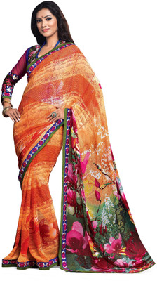 

Ridham Sarees Embroidered Bollywood Georgette Saree(Multicolor)