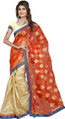 

Weavedeal Embellished Banarasi Art Silk Saree(Orange)