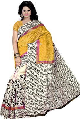 

Party Wear Dresses Printed Fashion Cotton Saree(Yellow)