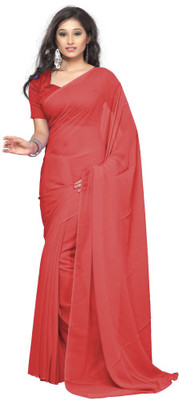

Surupta Solid Fashion Georgette Saree(Pink), Light gajri