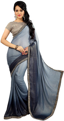 

Party Wear Dresses Embroidered Fashion Georgette Saree(Grey)
