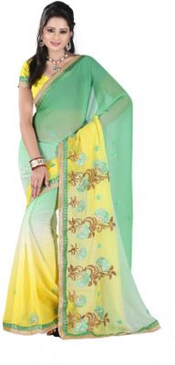 

Khushali Embroidered Fashion Chiffon Saree(Light Green, Yellow)