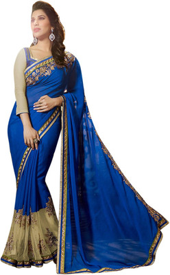 

Brijraj Embellished Fashion Georgette, Jacquard, Net Saree(Blue)