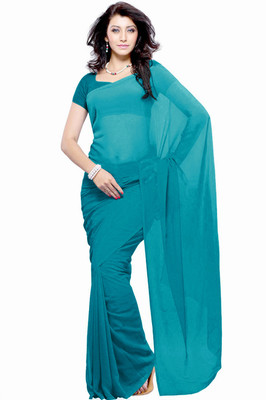 

Khushali Self Design Fashion Georgette Saree(Blue)