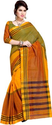 

Ishin Woven Fashion Cotton Saree(Yellow), Yellow & green