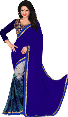 

Jiya Self Design, Embroidered Fashion Georgette Saree(Blue, Multicolor)