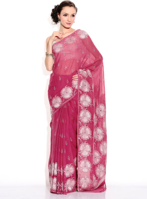 

Zain Textiles Woven Banarasi Chiffon Saree(Pink)