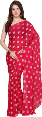 

Aksara Self Design Daily Wear Crepe Saree(Pink)