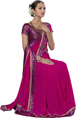 

Parisha Embroidered Fashion Georgette Saree(Pink)