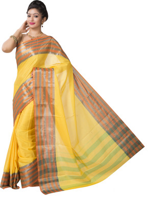 

Ishin Printed Fashion Cotton Saree(Yellow), Light yellow