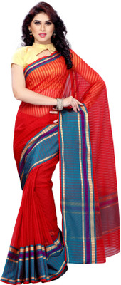

Mimosa Woven Kanjivaram Cotton Saree(Red), Maroon