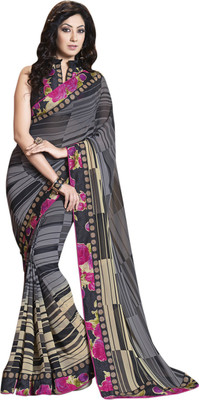 

Vishal Solid Fashion Georgette Saree(Grey)