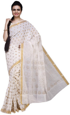 

Fashionkiosks Self Design Balarampuram Cotton Saree(Multicolor), Cream