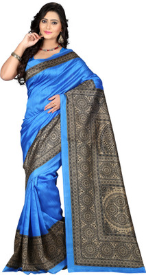 Vastrakala Printed Bollywood Art Silk Saree(Multicolor), Blue