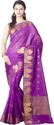 

Chandrakala Woven Banarasi Silk Saree(Purple)