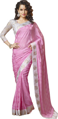 

Jiya Self Design, Printed Fashion Satin, Georgette, Jacquard Saree(Pink)