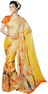 

Khoobee Self Design, Printed Fashion Georgette, Satin, Chiffon Saree(Yellow, Multicolor, Orange), Multicolor;orange;yellow