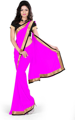 

Indian Wear Online Plain Fashion Georgette Saree(Magenta)