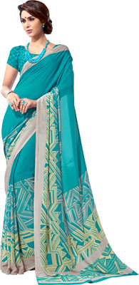 

Khushali Self Design, Printed Fashion Georgette Saree(Light Blue)