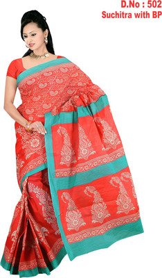 

TAARIKA Printed Daily Wear Cotton Saree(Multicolor), Cherry